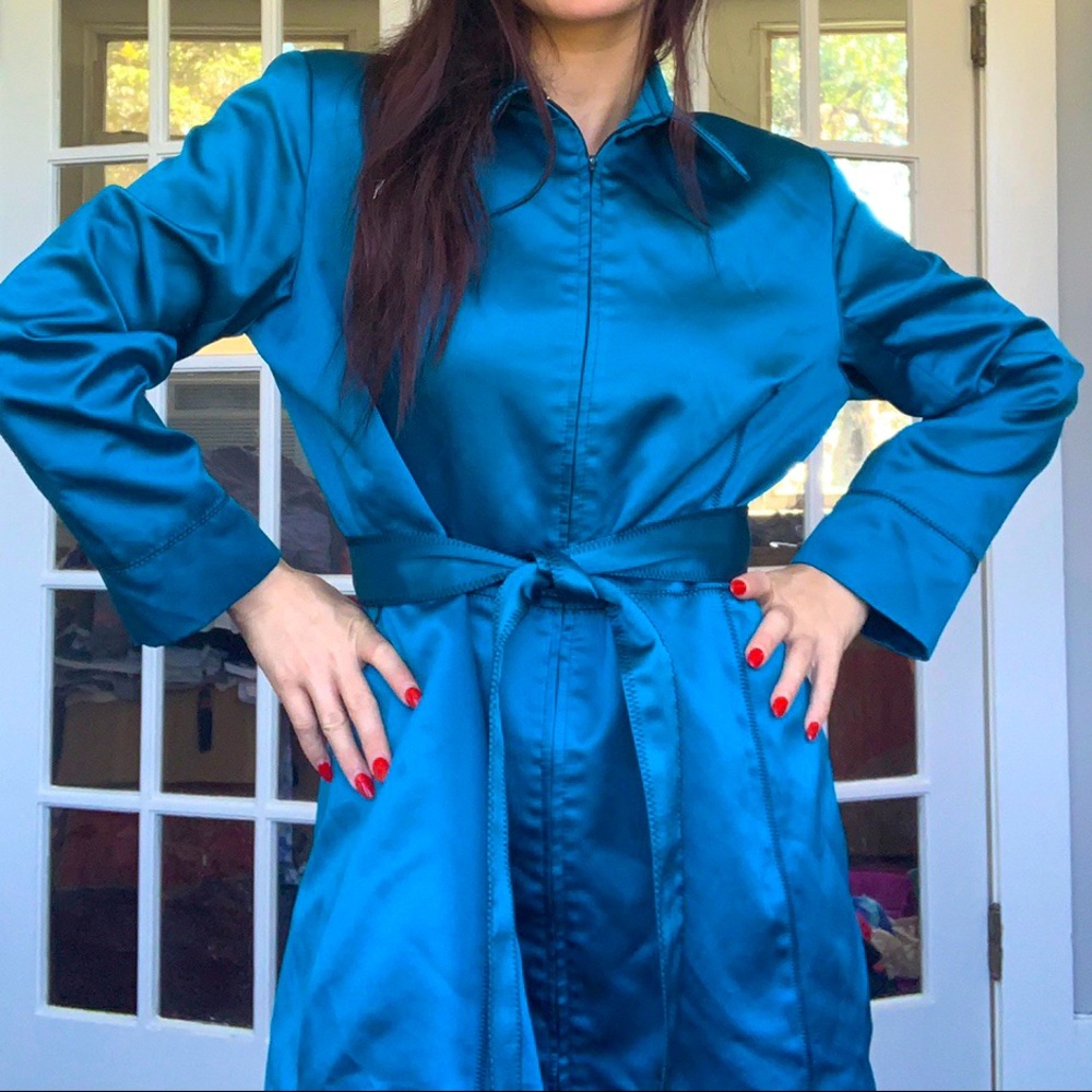 Blue long zip up jacket